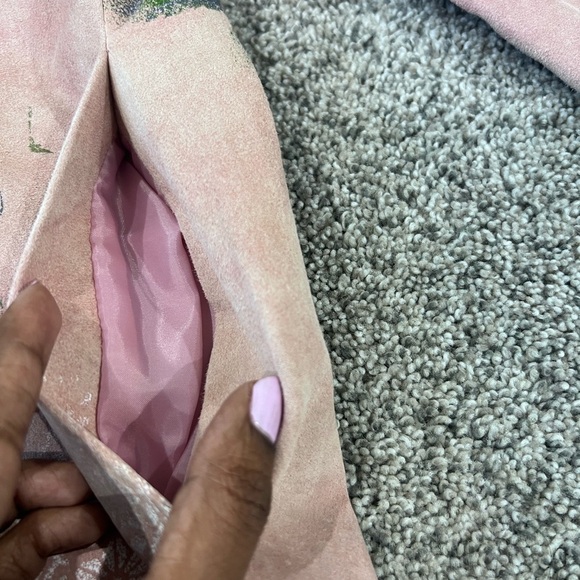 Chico’s Suede Leather Jacket Anniversary Edition Rose Ocho Rios Size 1 US 8 Med - Picture 4 of 14